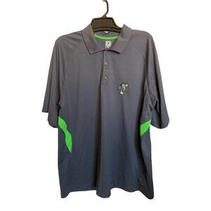 Champion Double Dry Mens XL Mickey Mouse Poly Golf Shirt Gray & Green‎